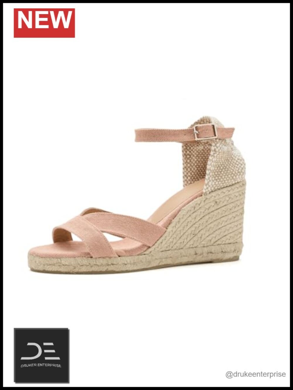 Women's Organic Cotton Wedge Sandals Ankle Strap Espadrilles